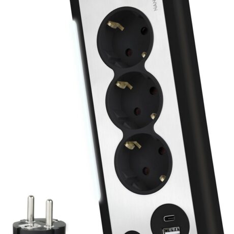 Extensão Elétrica de 3 Tomadas c/ 2x USB + LED - NANOCABLE