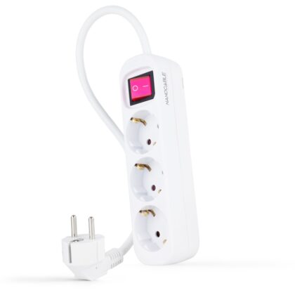 Extensão Elétrica 3 Tomadas c/ Interruptor 1.4m (Branco) - NANOCABLE
