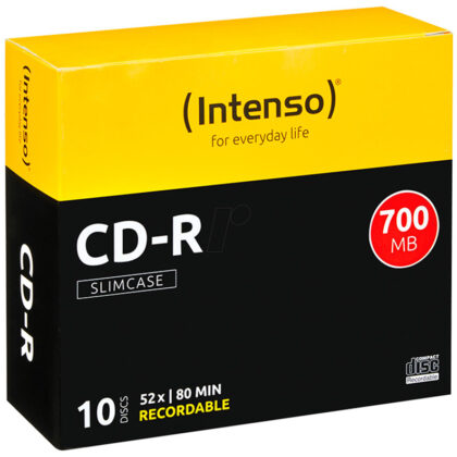 Pack 10x CD-R 80 700MB 52x SLIM - INTENSO