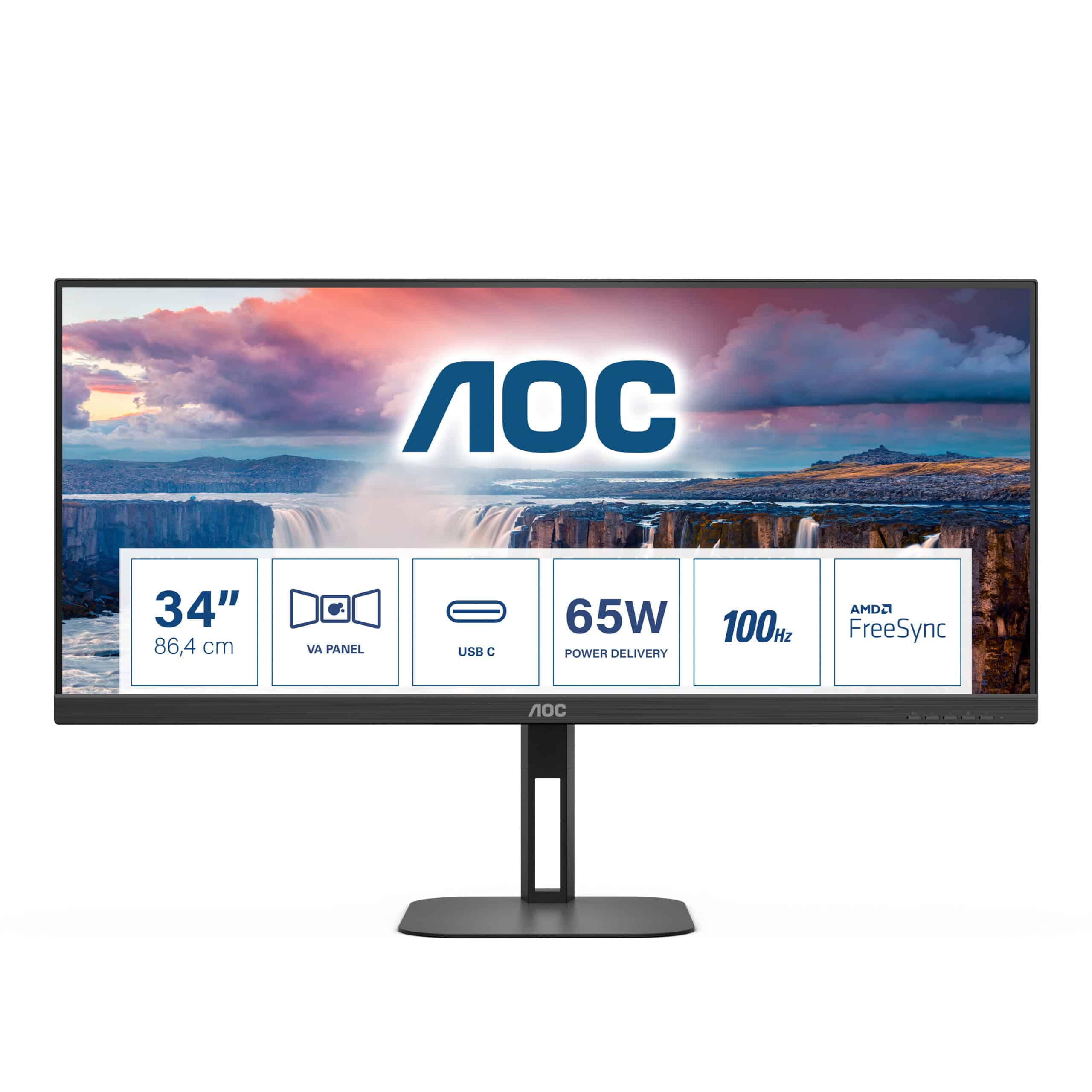 Monitor AOC LED 34" U34V5C/BK Preto