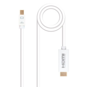 Cabo Mini Displayport Macho - HDMI Macho Branco (5 mts) - Nanocable