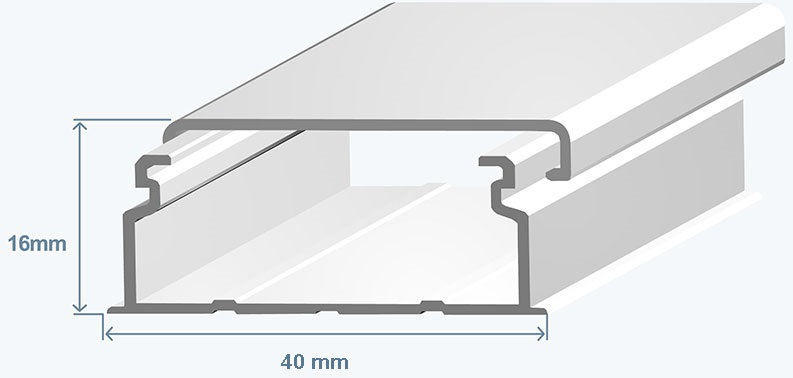 Calha 40x16mm Branca s/ Divisoria (2 mts) - EFAPEL