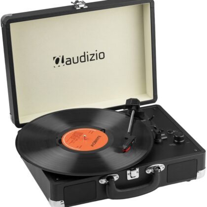 Gira-Discos Bluetooth In/Out 33/45/78 RPM Preto (RP116BK) - AUDIZIO