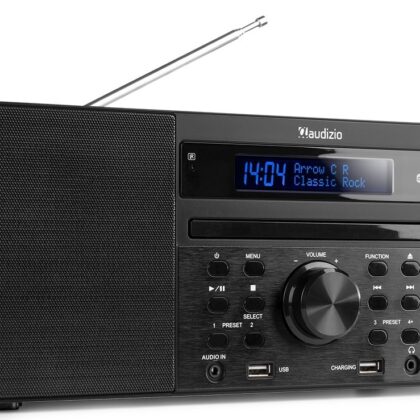 Rádio All-In-One CD/FM/DAB+ Bluetooth 60W (Madeira) - AUDIZIO