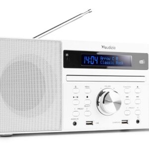 Rádio All-In-One CD/DAB+ Bluetooth 60W (Branco) - AUDIZIO