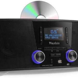 Sistema Hi-Fi Cannes 120W Bluetooh/CD/DAB+/FM/USB (Preto) - AUDIZIO