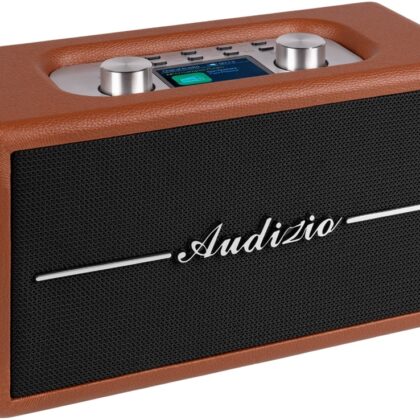 Rádio Portátil DAB+/ FM Retro Tune60 Bluetooth/USB/microSD c/ Controlo Remoto (Castanho) - AUDIZIO
