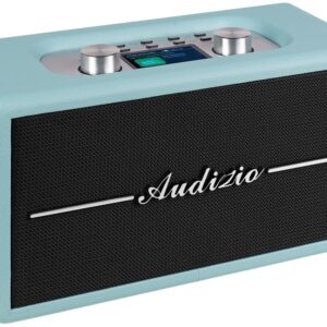 Rádio Portátil DAB+/ FM Retro Tune60 Bluetooth/USB/microSD c/ Controlo Remoto (Azul) - AUDIZIO