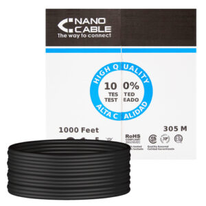 Rolo Cabo RJ45 Cat5e U/UTP 305M (Preto) - Nanocable