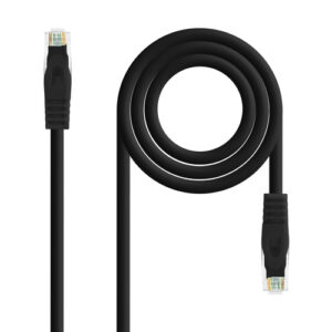 Cabo de Rede RJ45 Cat6a U/UTP Preto (50cm) - Nanocable