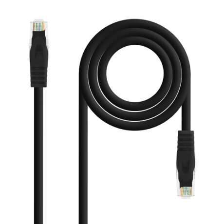 Cabo de Rede RJ45 Cat6a U/UTP Preto (50cm) - Nanocable