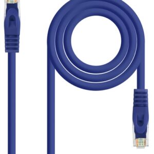 Cabo de Rede RJ45 Cat6a U/UTP Azul (50cm) - Nanocable