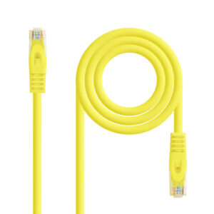 Cabo de Rede RJ45 Cat6a U/UTP Amarelo (50cm) - Nanocable