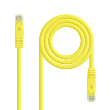 Cabo de Rede RJ45 Cat6a U/UTP Amarelo (50cm) - Nanocable