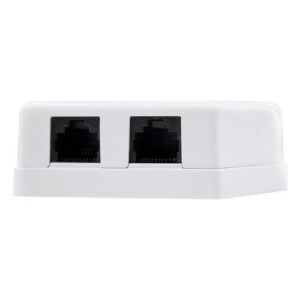 Caixa p/ Tomada RJ45 Cat6 UTP c/ 2 Tomadas (Branco) - Nanocable