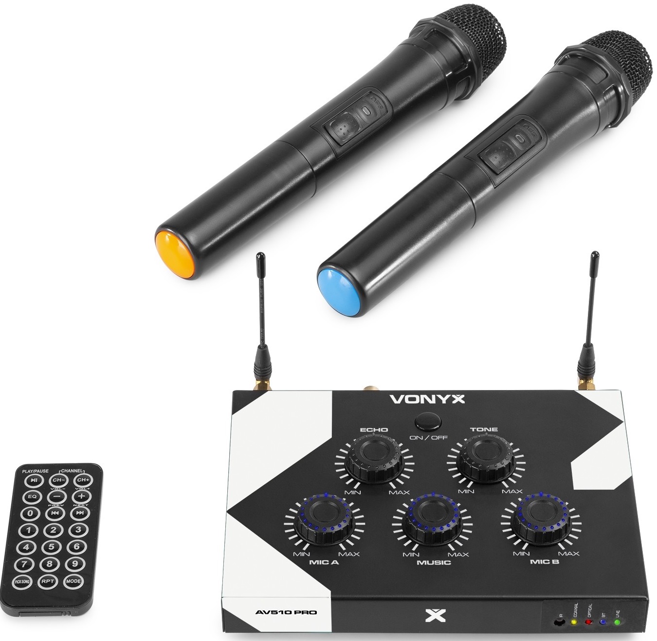 Pack Controlador Pro Karaoke c/ 2 Microfones UHF (AV510) - VONYX