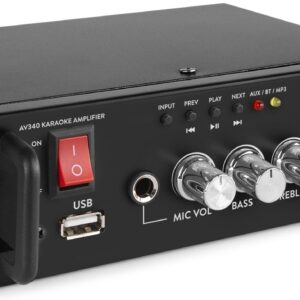 Amplificador de Karaoke Bluetooth MP3/USB 2x 50W (AV340) - MAX