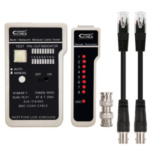 Testador Cabos de Rede RJ11/12/45 e Coaxial - Nanocable