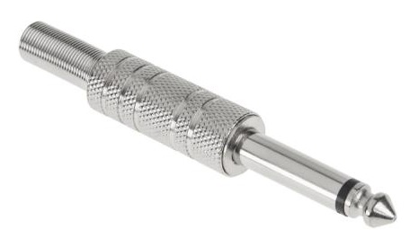 Ficha Jack 6,3mm Macho Mono Metálica