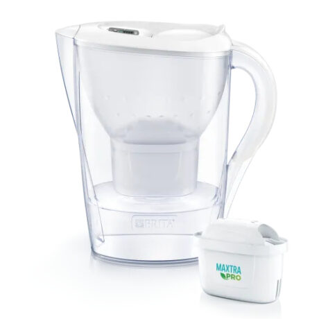 Jarro de Filtro Água Marella 2.4L c/ 2 Filtros Maxtra Pro (Transparente/Branco) - BRITA