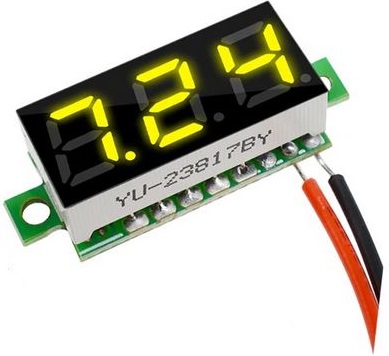 Voltímetro Digital LED 0,28 (3,5...30VDC) - Amarelo
