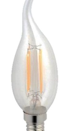 Lampada LED E14 Filamento 220V 4W Branco F. 6000K 470Lm