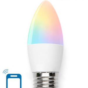 Lampada Smart LED E27 C37 220V 7W RGB + Branco 3000K ~ 6500K Wi-Fi