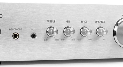 Amplificador Hi-Fi 400W c/ Leitor MP3 e CD Players AD420A (Alumínio) - AUDIZIO