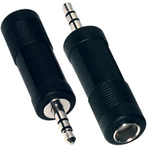 Ficha Adaptadora Jack 3,5mm Macho Stereo - Jack 6,5mm Femea Stereo