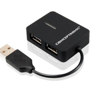 HUB Travel 4 Portas USB 2.0 Black - C4PUSB2 - Conceptronic