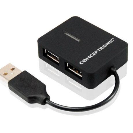 HUB Travel 4 Portas USB 2.0 Black - C4PUSB2 - Conceptronic