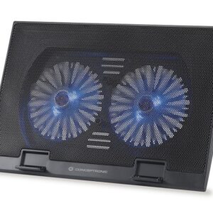 Base Cooling Pad 2 Ventoinhas p/ Portátil até 15,6 - THANA 02B - CONCEPTRONIC