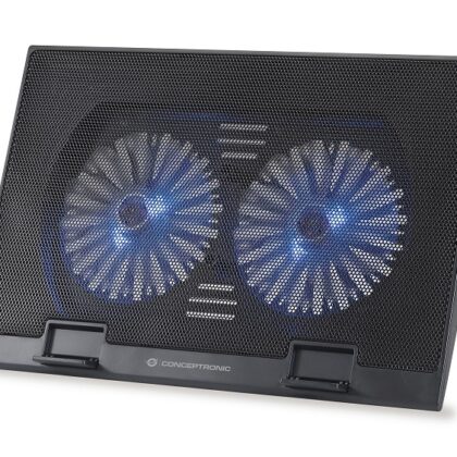 Base Cooling Pad 2 Ventoinhas p/ Portátil até 15,6 - THANA 02B - CONCEPTRONIC