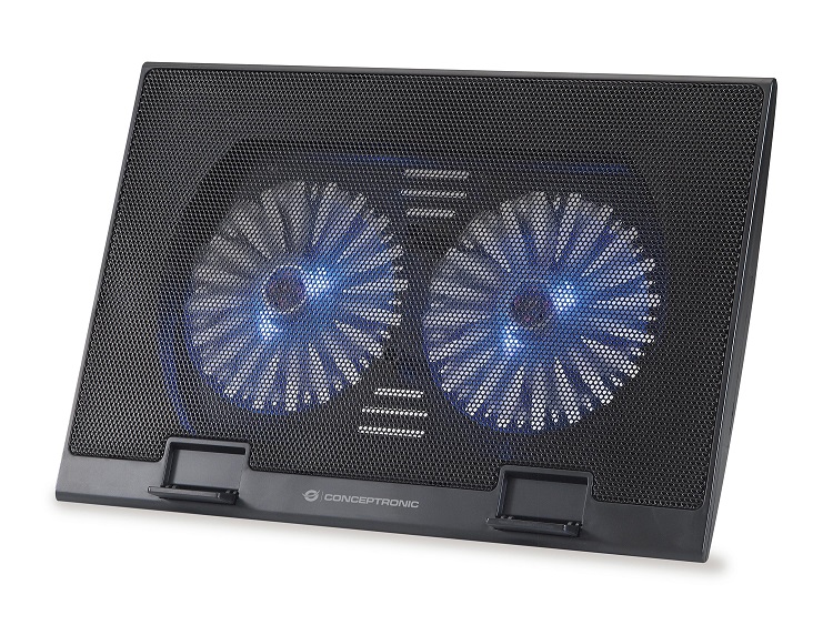 Base Cooling Pad 2 Ventoinhas p/ Portátil até 15,6 - THANA 02B - CONCEPTRONIC