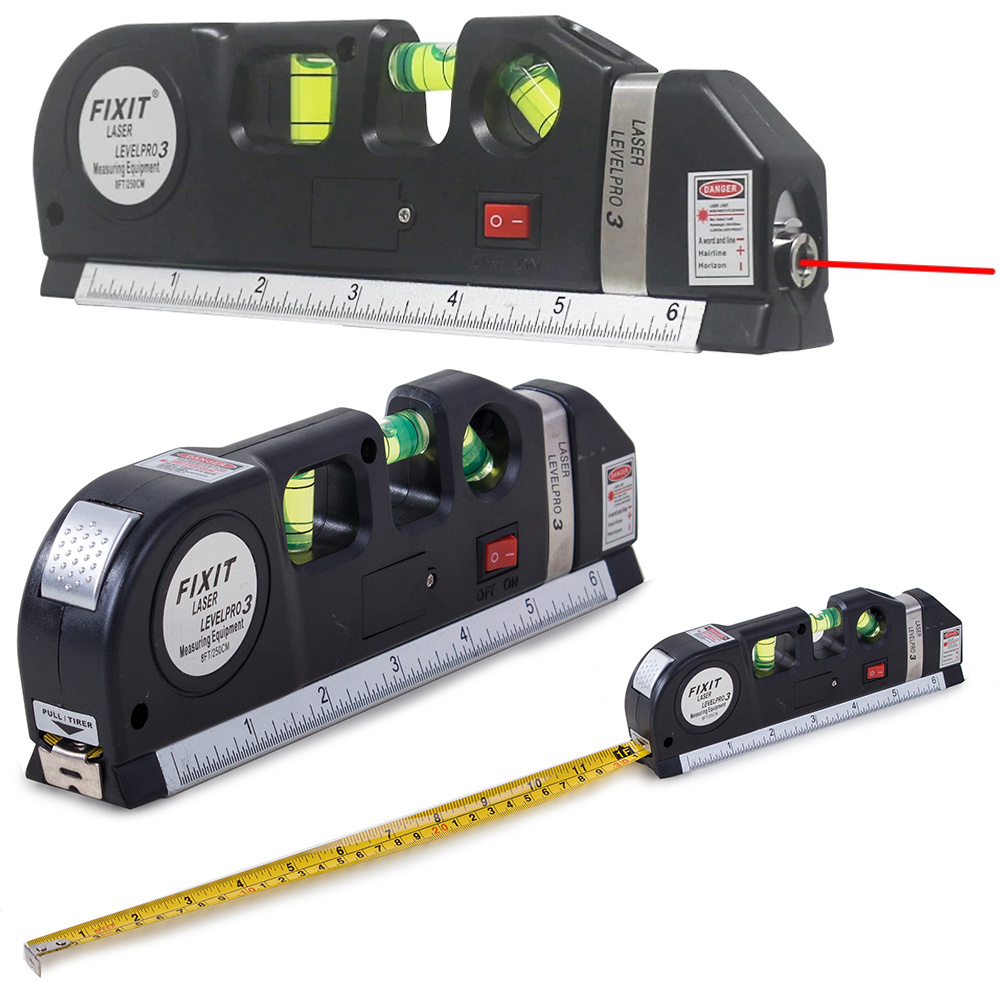 Fita Métrica Multifunções c/ Nível + Laser (2,50 mts)