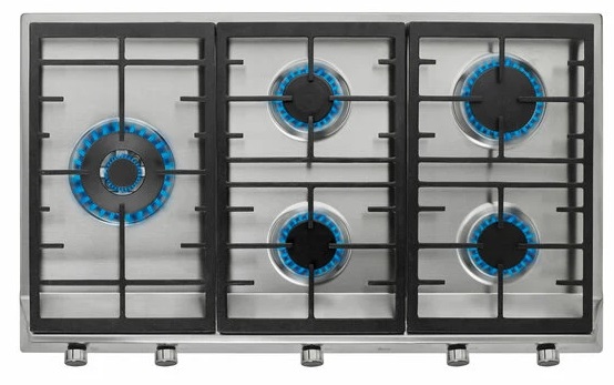 Placa a Gás EX 90.1 5G AI AL DR LEFT CI 5 Zonas 12050W (Inox) - TEKA