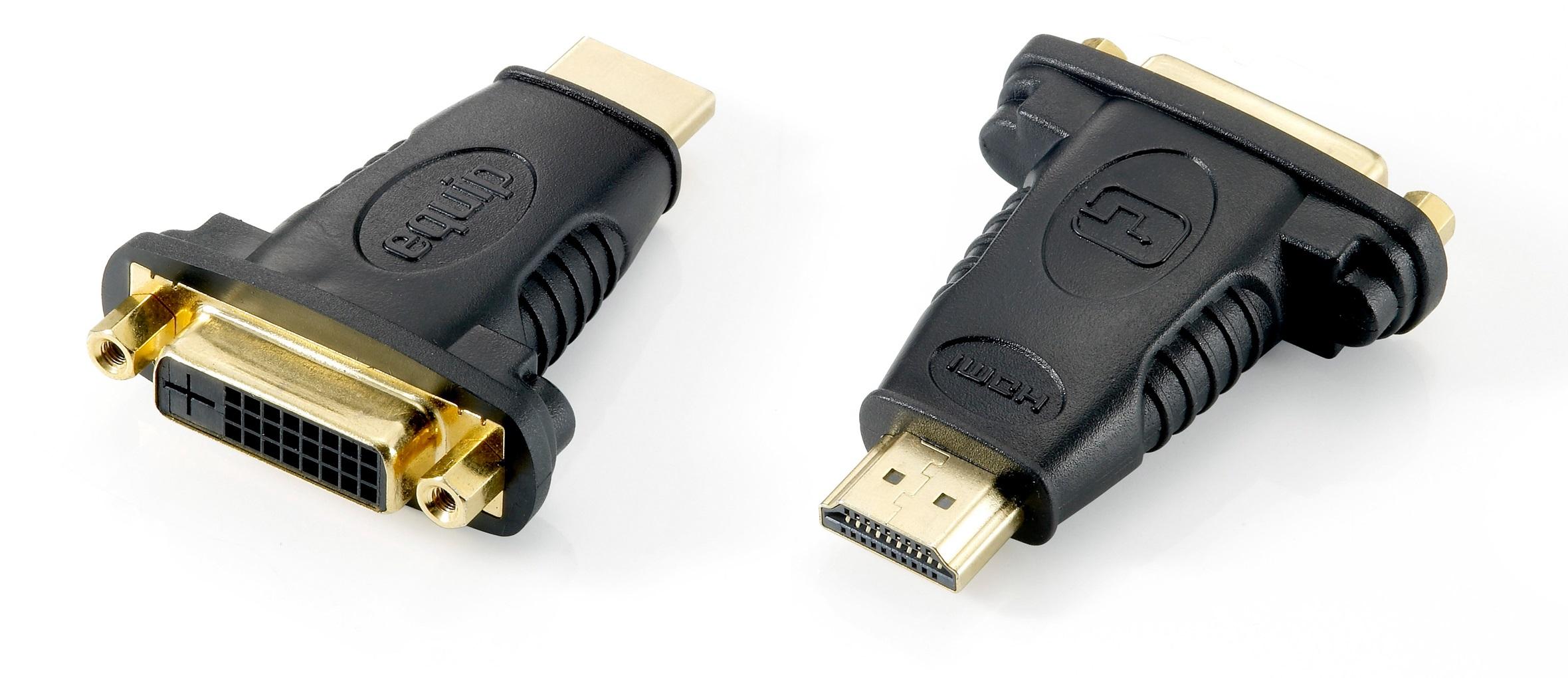 Ficha Adaptadora HDMI A Macho - DVI Femea - EQUIP