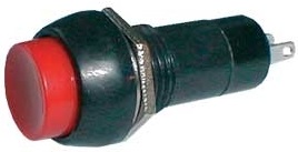 Interruptor Pulsador Tubular Redondo ON-OFF 1A 250V - Vermelho
