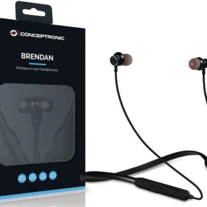 Auriculares Bluetooth In-Ear Desportivos Brendan (Preto) - CONCEPTRONIC