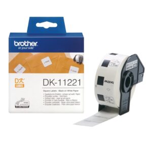 Rolo Etiquetas Original Brother DK11221 23x23 mm 1000 Unidades pré Cortadas