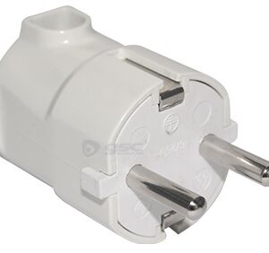 Ficha Alimentação Macho T/ Shuck ABS Lateral 16A 250V (Branco) - GSC