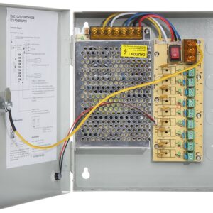 Caixa Segurança / Fonte Alimentação Comutada 12VDC 100W 8A (9 Saídas)