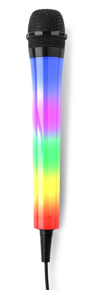 Microfone Karaoke c/ Iluminação LED RGB (KMD55B) Preto - FENTON