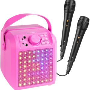 Coluna Karaoke Bluetooth c/ Luzes LED e 2 Microfones (KAR50P) - FENTON