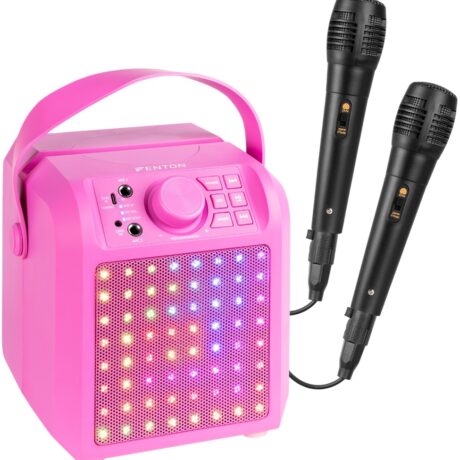 Coluna Karaoke Bluetooth c/ Luzes LED e 2 Microfones (KAR50P) - FENTON