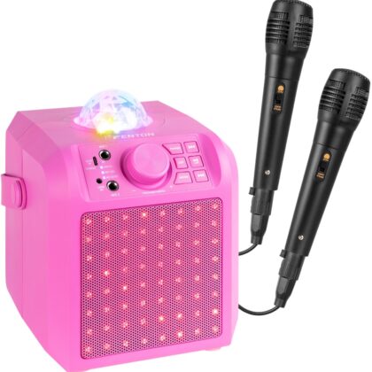Coluna Karaoke Bluetooth c/ LED Jelly Ball e 2 Microfones (KAR55P) - FENTON