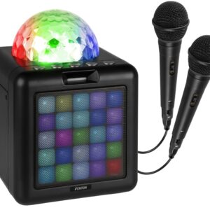 Coluna Karaoke Bluetooth c/ Luzes LED e 2 Microfones (KAR15P) - FENTON