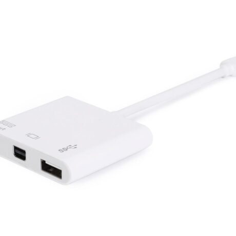 Conversor USB Type C Macho -Mini DisPlayPort Femea/USB A Femea/ USB Type C Femea - EQUIP