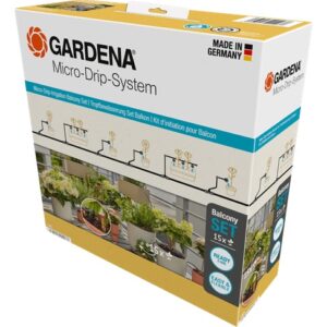 Sistema de Rega Micro-Irrigação Varandas Micro-Drip p/ 15 Plantas - GARDENA