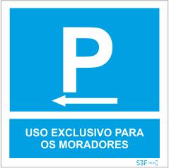 Sinais de Parque de Estacionamento - Fotoluminescente 1F. 300x300mm